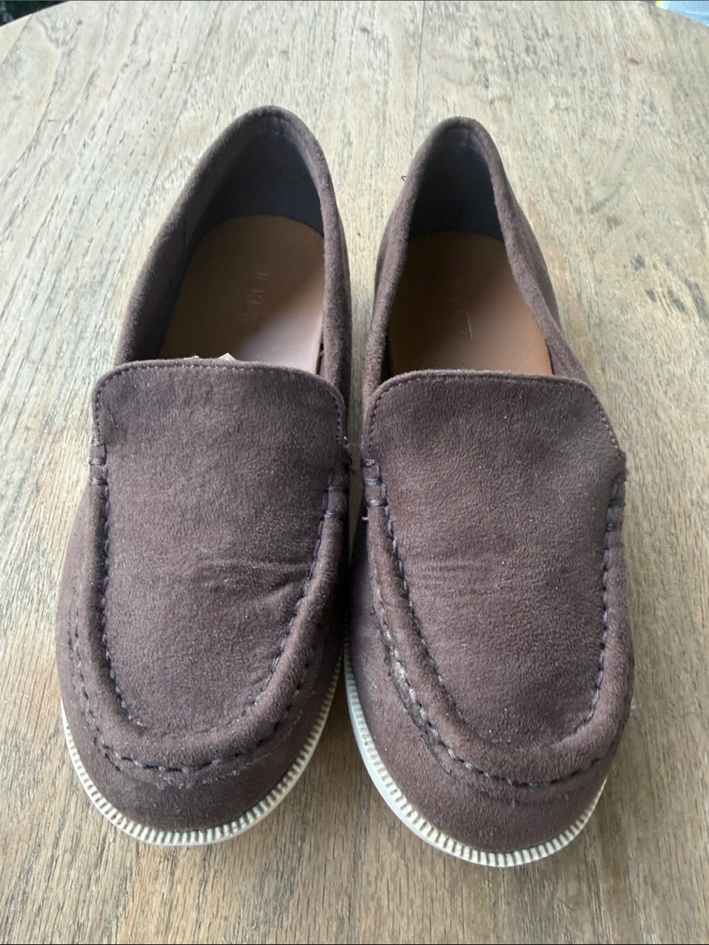J. Crew Boys Dark Brown Suede Loafers size 2